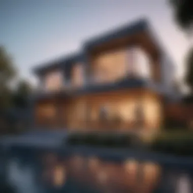 A modern home exterior showcasing architectural design