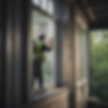 Safety First: Window Cleaning Techniques Demonstrating safe window cleaning techniques