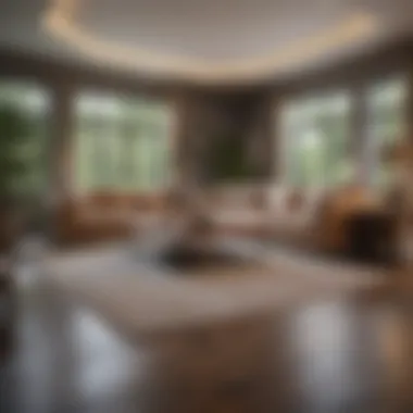 Pristine Living Room After Deep Clean A pristine living room after a deep clean, showcasing organized furniture and shiny surfaces.