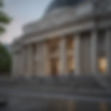 The stunning architecture of the National Gallery of Art viewed from the plaza