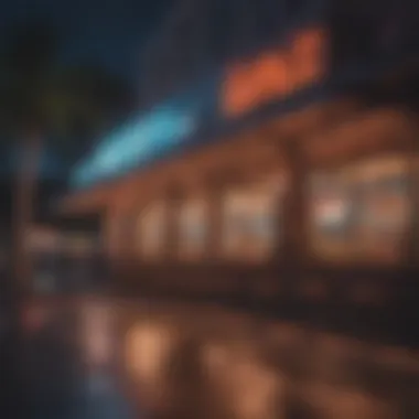 Nightlife scene in a popular Miami district