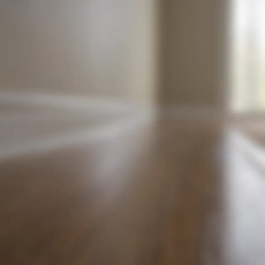 A clean and polished baseboard in a well-decorated living room