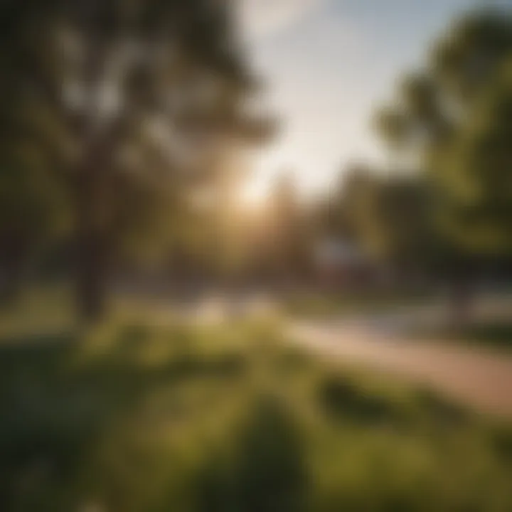 A picturesque park in Denver with families enjoying outdoor activities