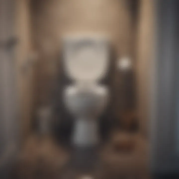 A clogged toilet with water buildup