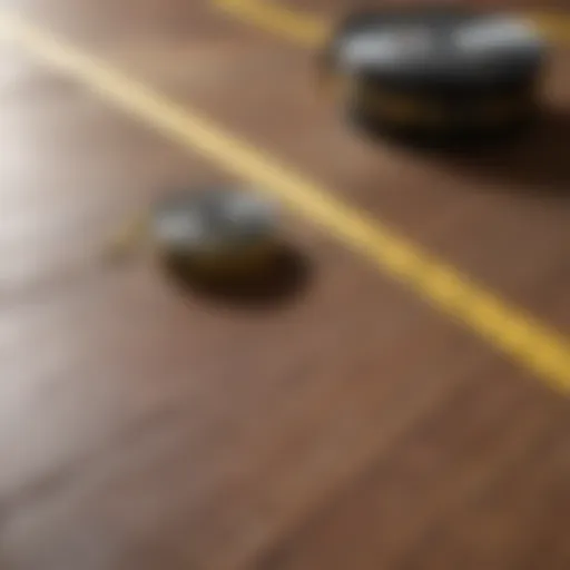 Measuring tape laid out on a floor