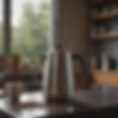 Immaculate Coffee Pot Ready for Brewing A clean electric coffee pot with a shiny interior