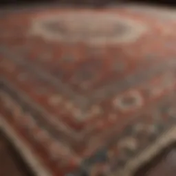 Close-up of a soft area rug with intricate patterns