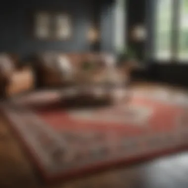 A serene living room featuring a well-maintained area rug