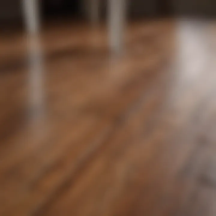 Detailed view of hardwood floor finish