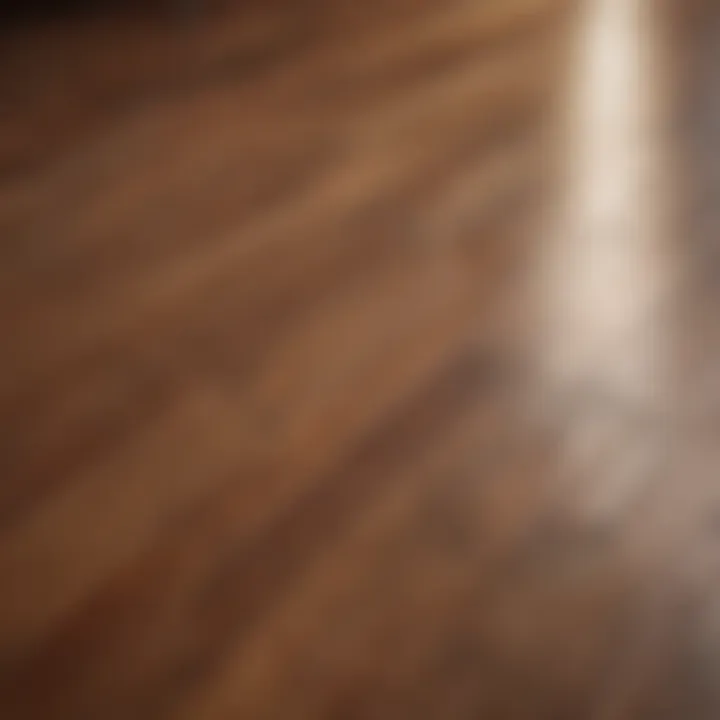 Shining hardwood floor reflecting light