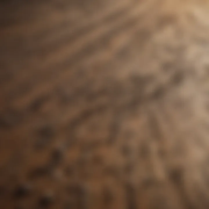 Close-up of a wooden surface showing ingrained dirt