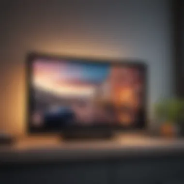 Showcasing a Pristine Television Display Well-maintained Panasonic plasma TV displaying vibrant colors