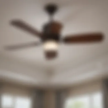 Ceiling Fan Design Tailored for Vaulted Spaces Close-up of a ceiling fan designed for high ceilings