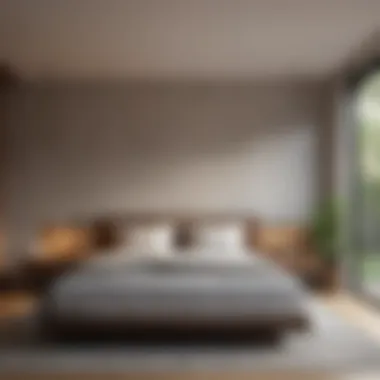 Peaceful Retreat A serene bedroom with neatly made bed and minimalistic design