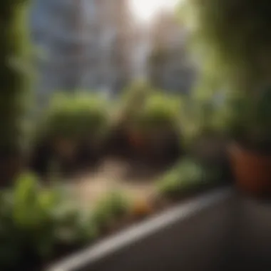 A beautifully arranged balcony garden utilizing compost for plants.