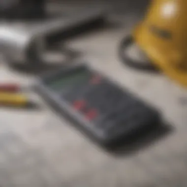 Calculator and Measuring Tape on Construction Plan Calculator and measuring tape on a construction plan