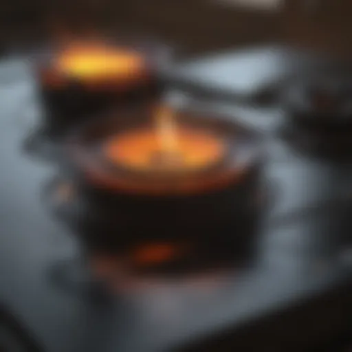 Close-up view of a clean flat surface stove reflecting light