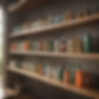 Eco-friendly cleaning products on a shelf
