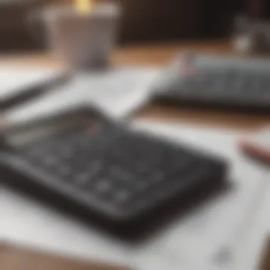 Calculating Property Worth A close-up of a calculator and property documents