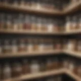 A well-organized pantry with labeled containers and essential supplies.