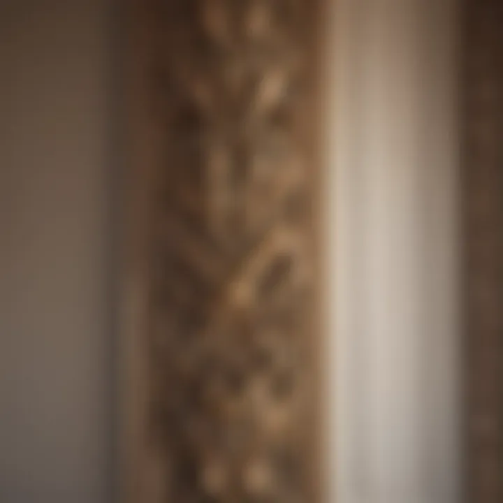Close-up of intricate architectural details in a luxurious apartment
