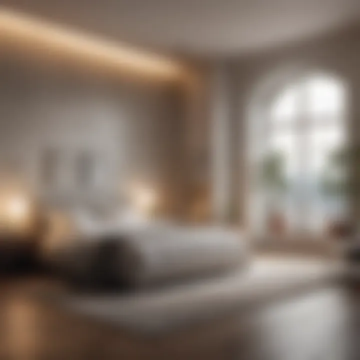 A serene bedroom that emphasizes tranquility through minimalist design
