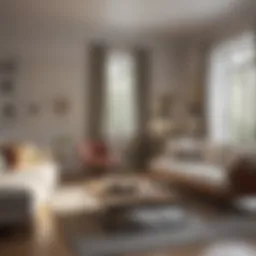 A pristine living room with a focus on cleanliness