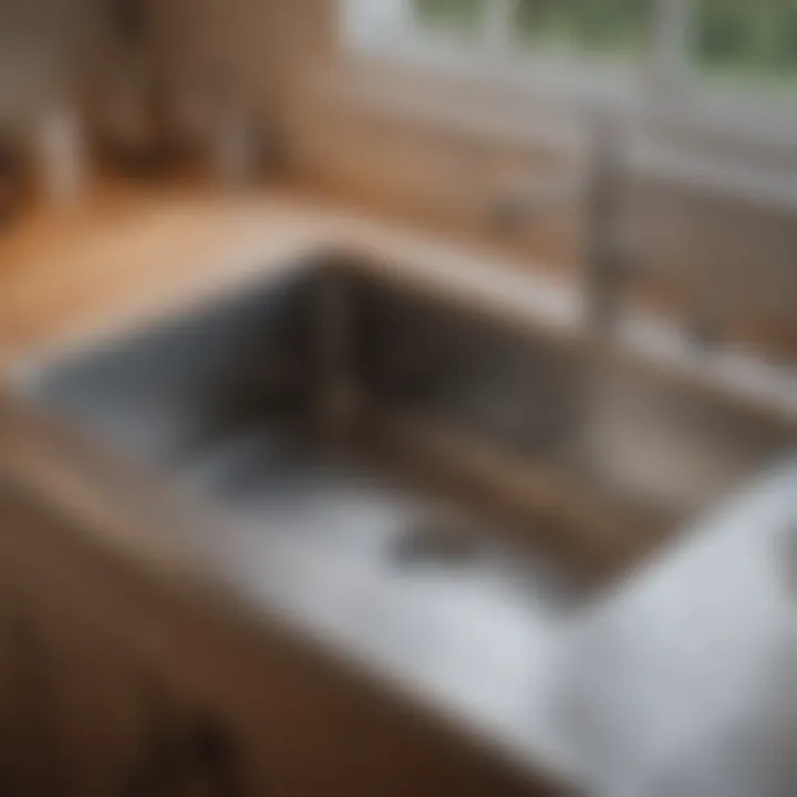 Detailed view of a thoroughly cleaned kitchen sink
