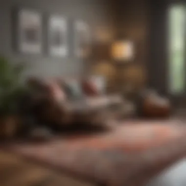 Cozy Reading Nook with Stylish Easy-to-Clean Area Rug Stylish area rug enhancing a cozy reading nook