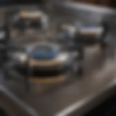 The Gleam of a Well-Maintained Stainless Steel Stove Top Shiny stainless steel stove top after cleaning