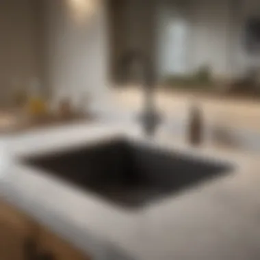 Eco-Friendly Unclogging Solutions An elegant countertop with eco-friendly unclogging solutions displayed