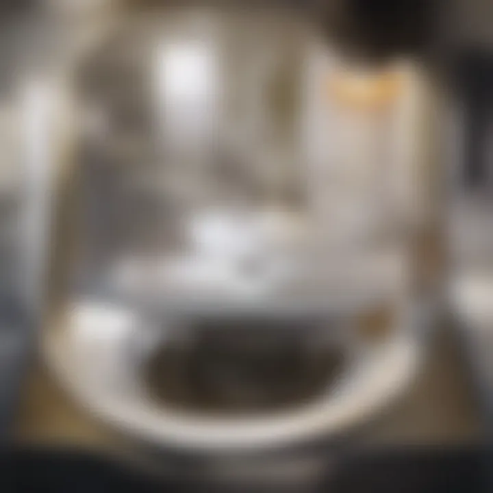 A visually appealing sink with flowing water, showcasing successful unclogging