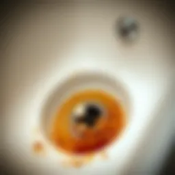 Clogged bathtub drain with debris