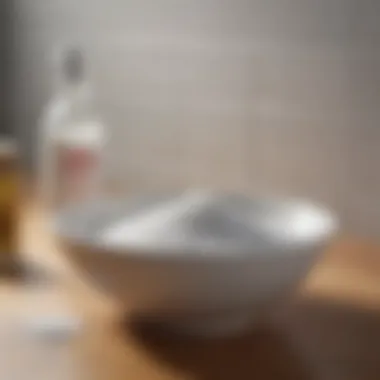 Eco-Friendly Cleaning Solution Baking soda and vinegar in a bowl ready for use