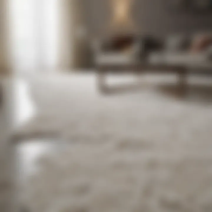 Before and after cleaning transformation of a white rug