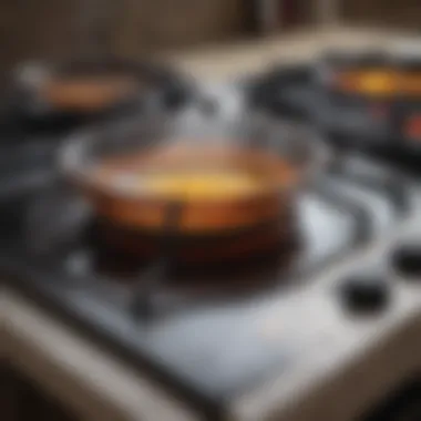 Clean, shiny stove top after using vinegar