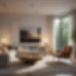 Stylish living room with modern furniture