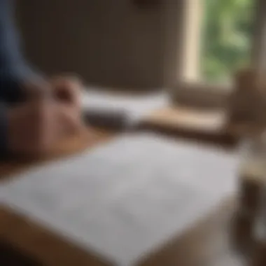 Reviewing Cash Offer Documents A person reviewing cash offer documents
