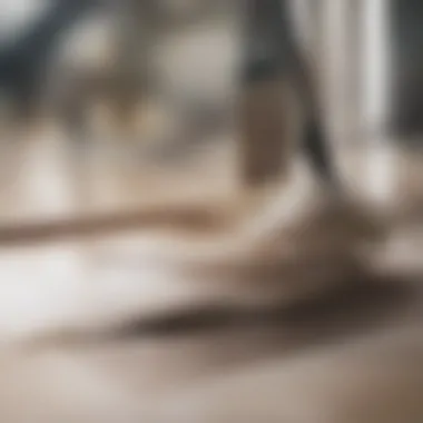 Steam Mop in Action on Laminate Flooring Steam mop cleaning a laminate floor