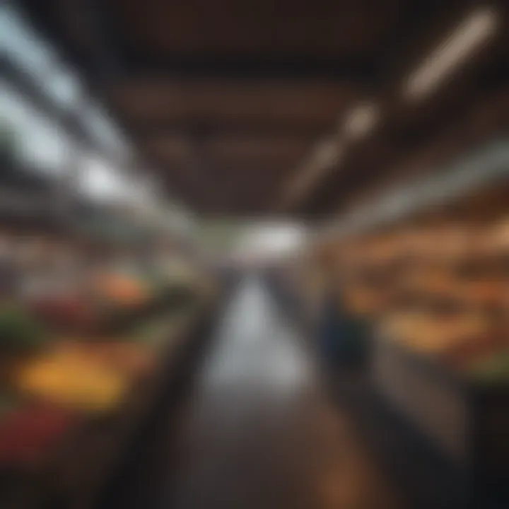 A bustling local market displaying community amenities and lifestyle.