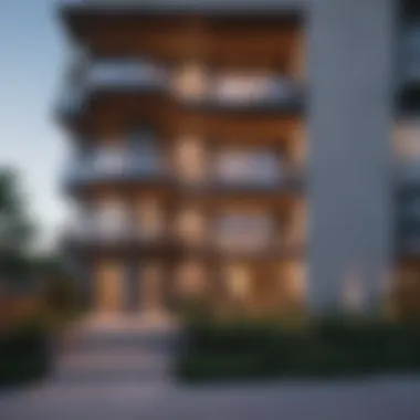 A modern apartment complex in an affordable Dallas area, showcasing real estate options.