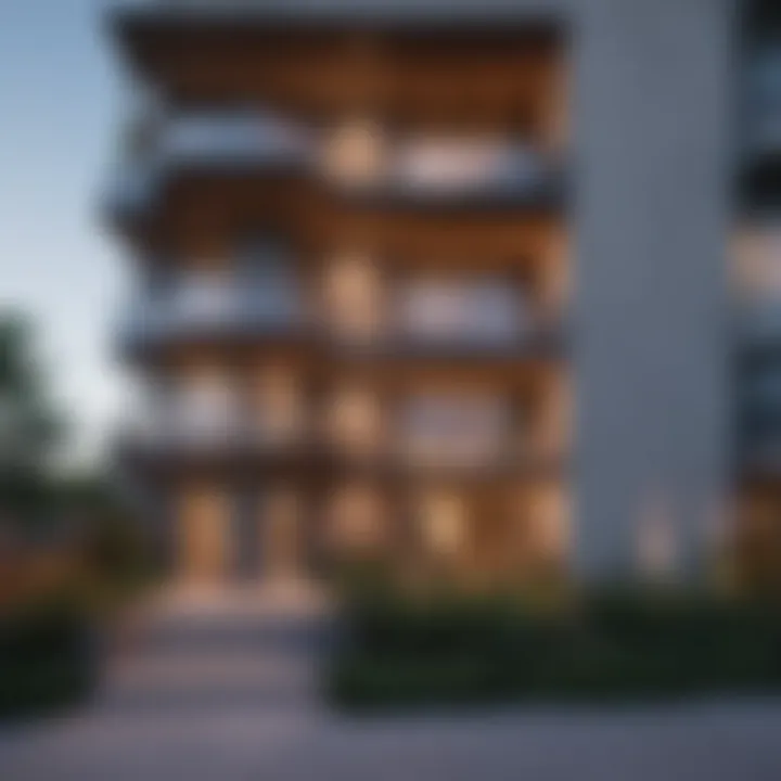 A modern apartment complex in an affordable Dallas area, showcasing real estate options.