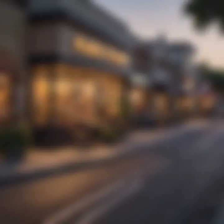 A bustling street in Hillcrest filled with shops and cafes