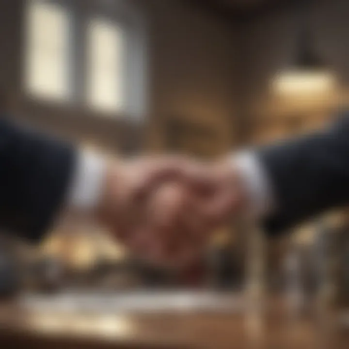 A handshake sealing a cash deal