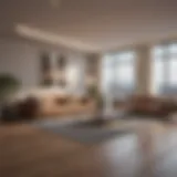 Modern apartment interior showcasing open space