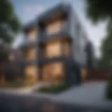 Modern townhouse exterior in Dallas