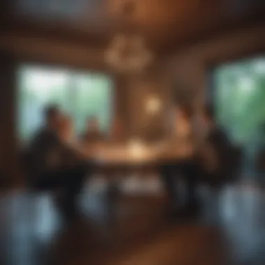 Group discussion around a table, planning shared living arrangements