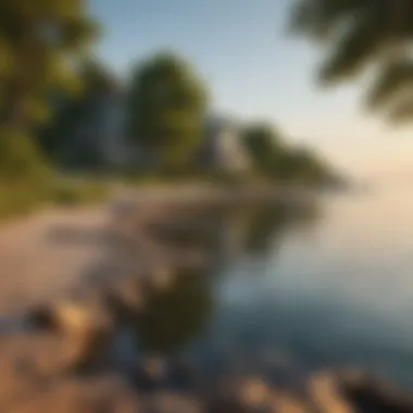 A picturesque view of Lake Michigan from a Chicago neighborhood
