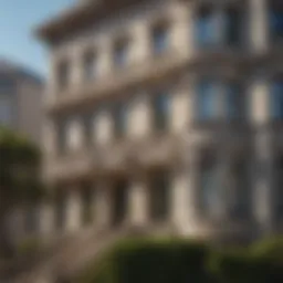 Elegant facade of a Lower Pacific Heights apartment building