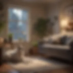 Cozy living space with pet-friendly decor